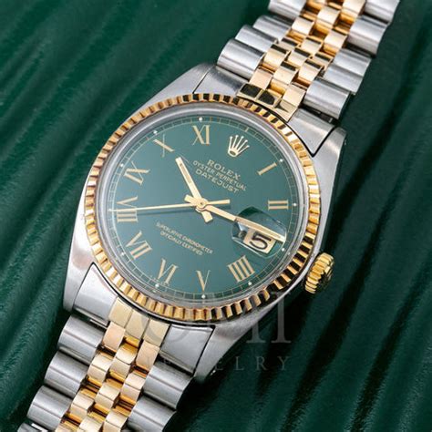 rolex 1601 green dial|rolex 1601 datejust value.